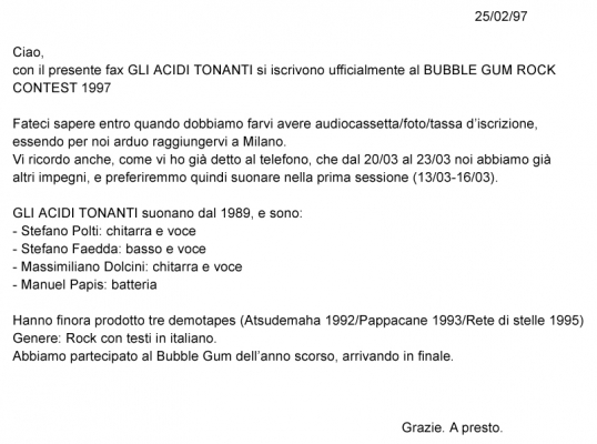 gli acidi tonanti 1997